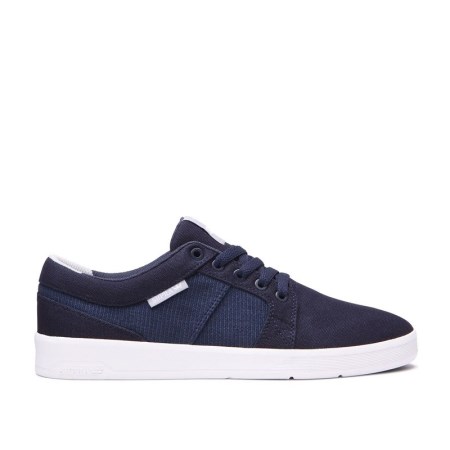 Supra Ineto Mens Low Tops Shoes Navy UK 78IKN